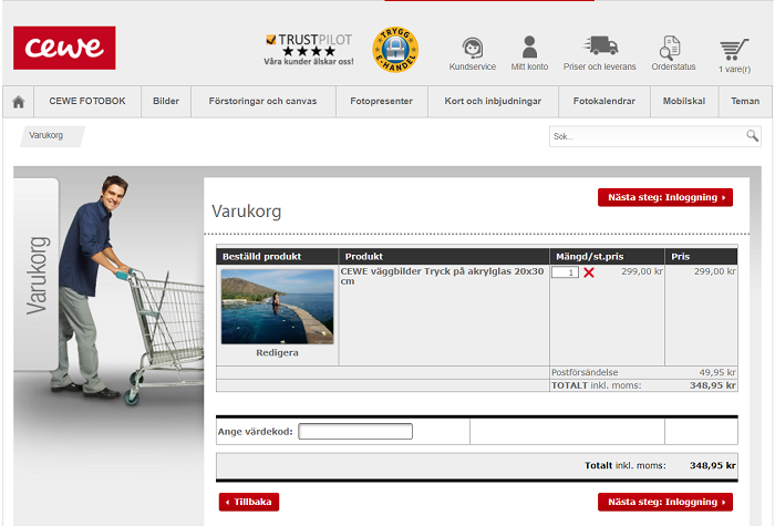 Glöm inte att skriva in din rabattkod!