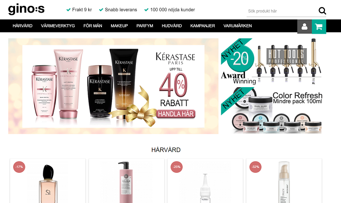 Produkter utvalda av en etablerad frisörsalong