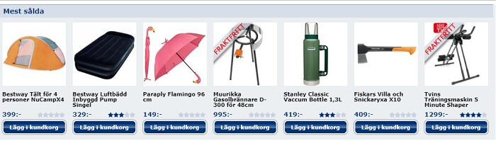 Mest sålda