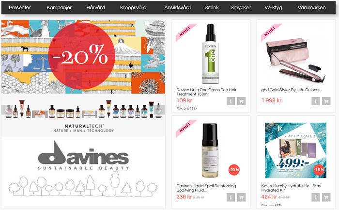 Prisvärda salongsprodukter som du kan beställa hem