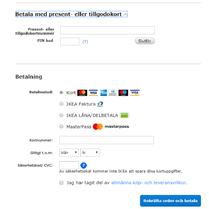 Här fyller du i presentkortet