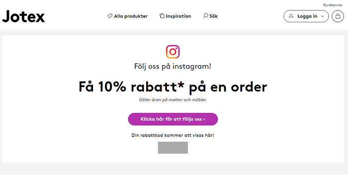 Jotex rabattkod