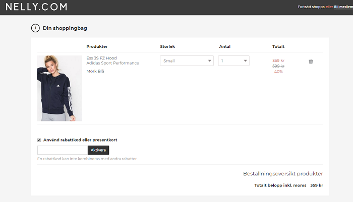 Bocka i rutan för att använda din rabattkod