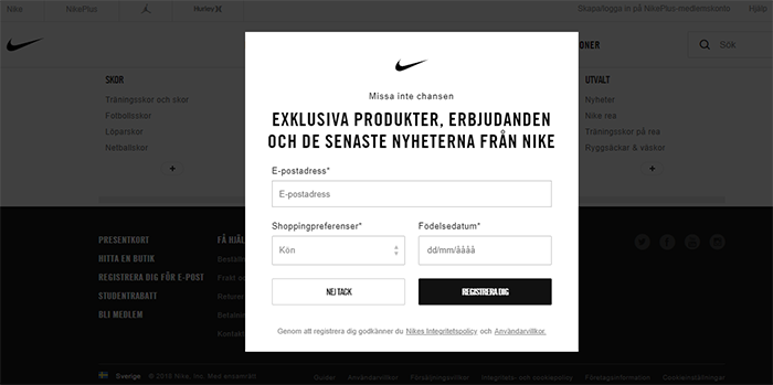 Nike nyhetsbrev