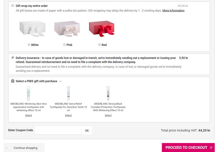 Utnyttja din rabattkod och värdekupong innan du betalar!