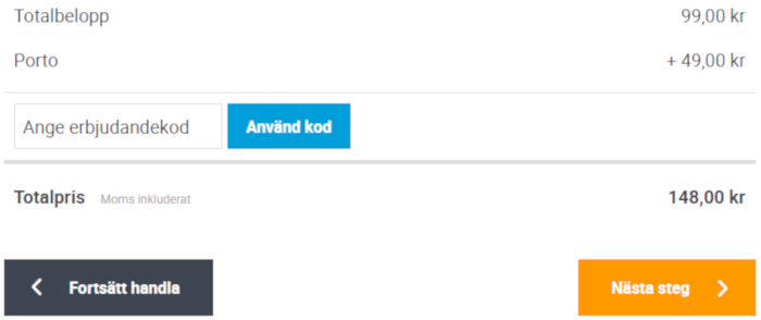 Erbjudandekodfältet