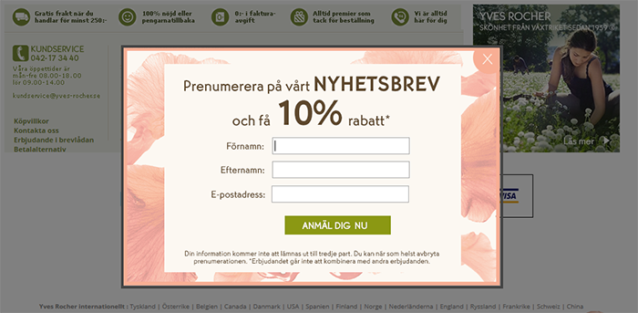 Yves Rocher nyhetsbrev