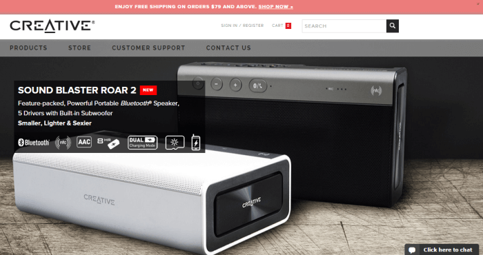 shop at Creative Creative home page