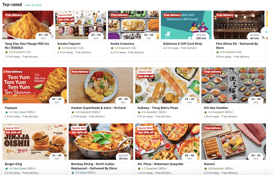 Deliveroo Singapore restaurants