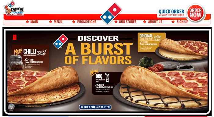 Domino's Pizza homepage Domino's Pizza