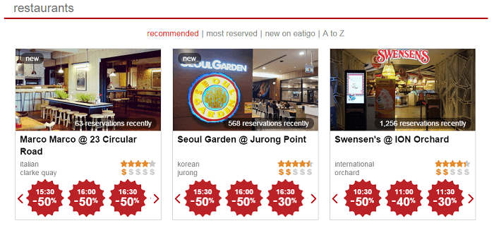 voucher codes Eatigo Singapore