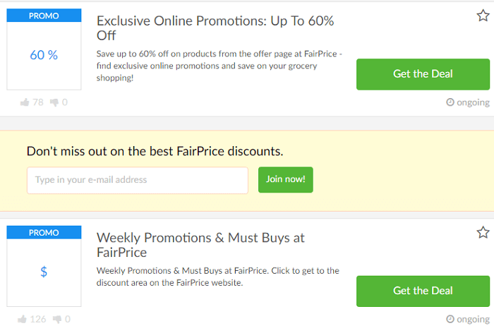 Special offers at FairPrice Discounts at FairPrice