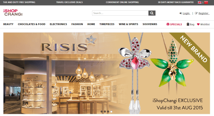 iShopChangi homepage iShopChangi homepage
