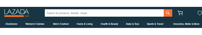 Lazada's front page Lazada's front page
