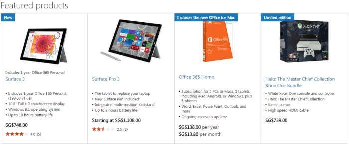 Microsoft Store's featured products Microsoft Store's featured products