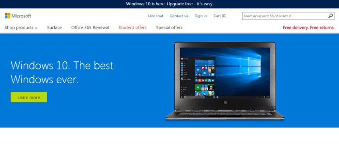 Microsoft Store homepage Microsoft Store's homepage