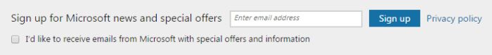 Sign up for special offers at Microsoft Store Sign up for special offers at Microsoft Store