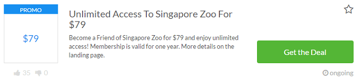 Great deals Special deals at Zoo Singapore