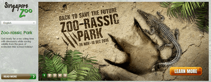 Zoo Singapore front page Zoo Singapore website