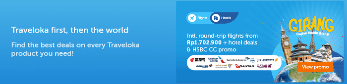 Traveloka's front page
