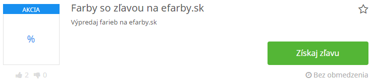 zľavové kódy Efarby