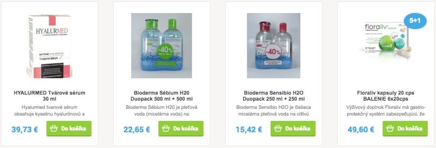 Produkty obchodu Lieky24.sk