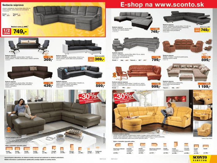 Každý mesiac si môžete vybrať nový kus nábytku z akciového letáku s výhodnými cenami