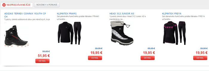 Na stránkach e-shopu objavíte aký tovar je IN a ktorý taktiež vyvoláva veľký ohlas u zákazníkov