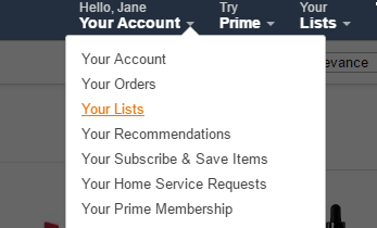 Amazon your lists