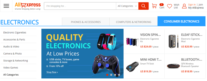 Aliexpress mağazası ürünleri