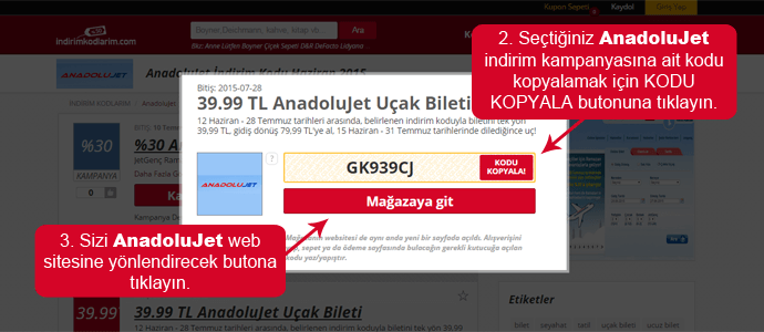Anadolu Jet indirim kodu