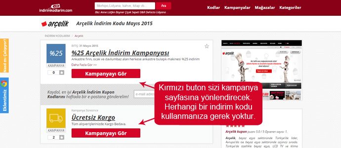 Arçelik indirim kodları