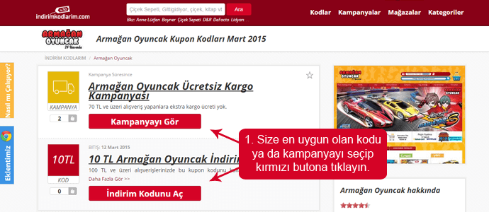 Armağan Oyuncak indirim kodları