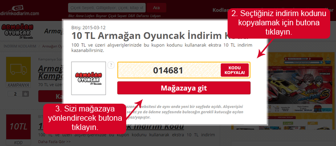 Armağan Oyuncak indirim kodunu kopyala