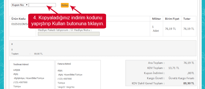 Armağan Oyuncak indirim kodunu girmek için boşluk