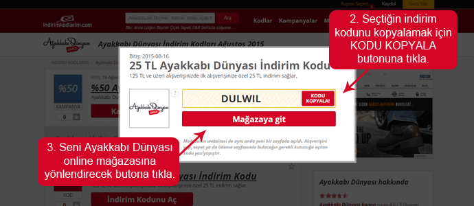 Ayakkabı Dünyası indirim kodu nasıl kullanılır? Ayakkabı Dünyası indirim kodu