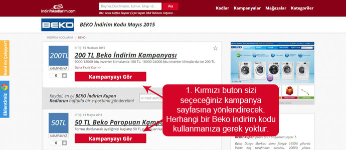 Beko indirim kodları