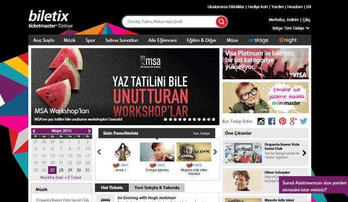 Biletix web sitesi