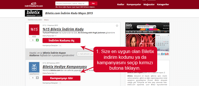 Biletix indirim kodları