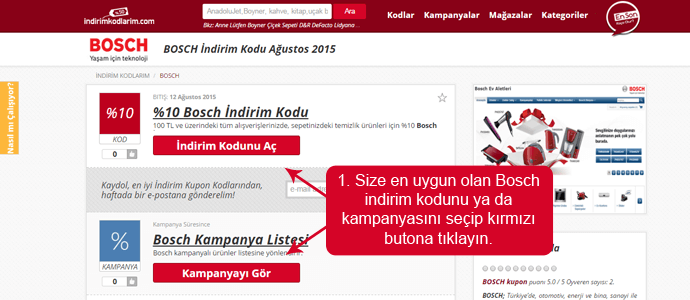 Bosch indirim kodu nasıl kullanılır? Bosch indirim kodu nasıl kullanılır?