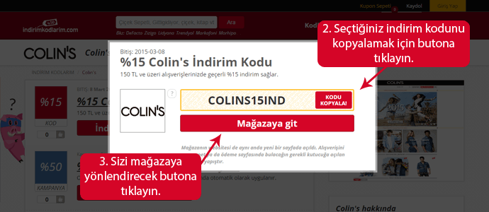 collin's indirim kodu