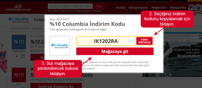 indirim kodunu kopyalama