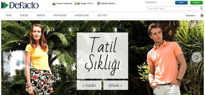 DeFacto Ana sayfa DeFacto Online alışveriş