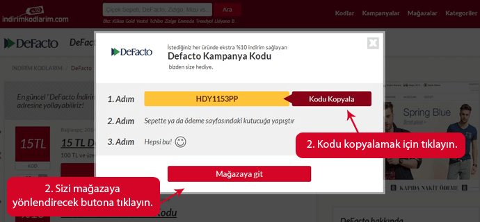 DeFacto indirim kuponları DeFacto indirim kuponları