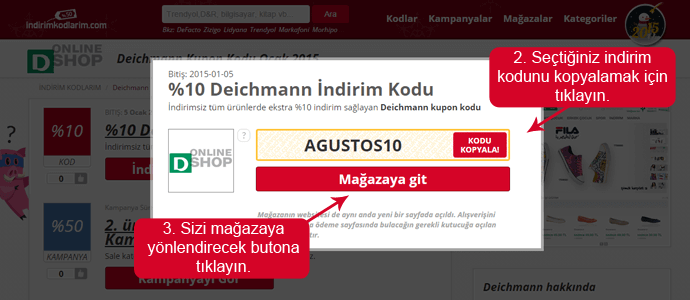 Deichmann indirim kodunu kopyala