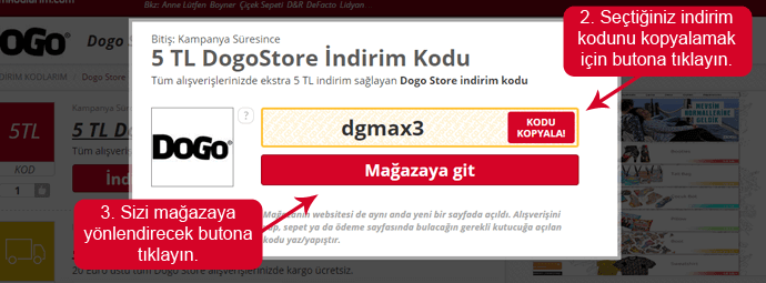 Dogo indirim kodunu kopyala