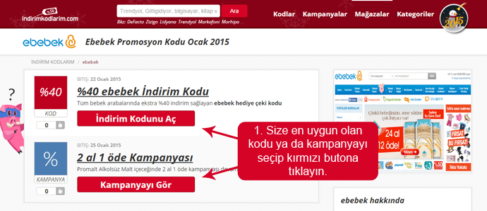 ebebek indirim kodları