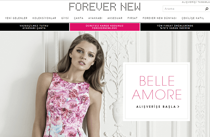 Forever New mağazasındaki kategoriler