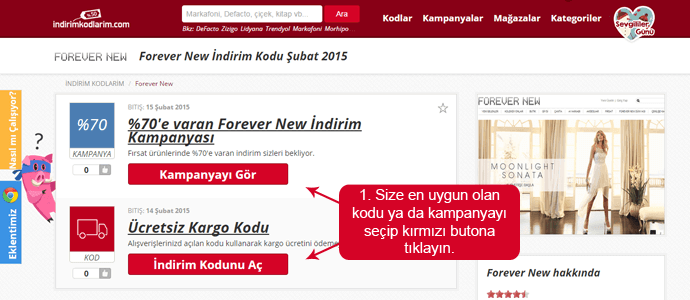 Forever New indirim kodları