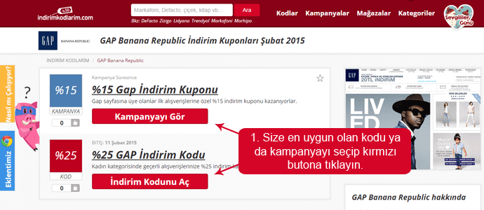 indirim kodu GAP